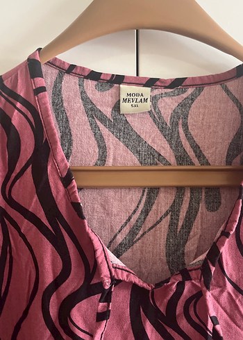 Pembe Uzun Bohem Pileli Elbise - Görsel 3