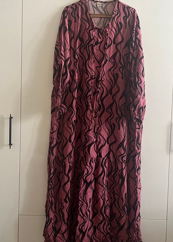 Pembe Uzun Bohem Pileli Elbise - Görsel 2