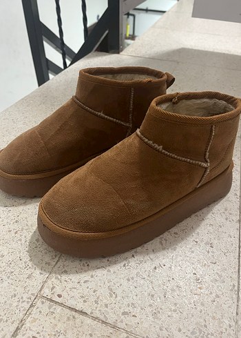 Kahverengi Kürklü Kadın Dolgu Topuk Bot - Görsel 2