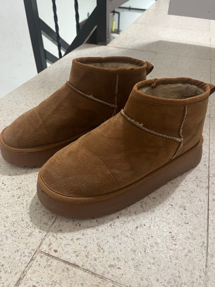 Kahverengi Kürklü Kadın Dolgu Topuk Bot - Görsel 2