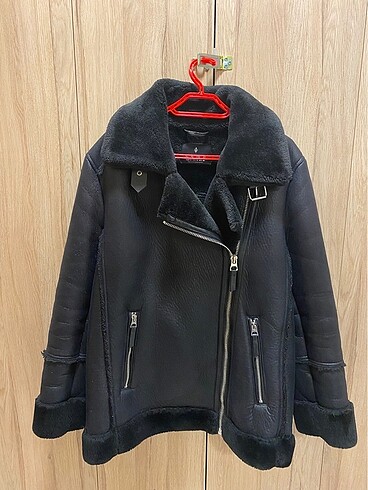 Stradivarius içi suni kürklü biker ceket