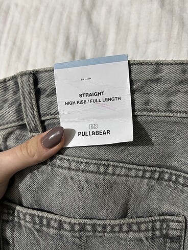 36 Beden gri Renk Pull and bear straight jean