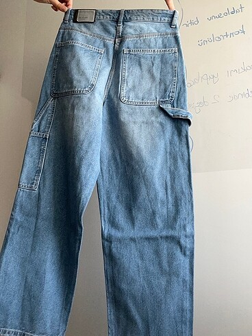 36 Beden Bershka Bol Kesim Carpenter Jean Kot Pantolon