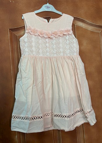 Dantel Detaylı Pembe Kız Çocuk Elbise - Görsel 3