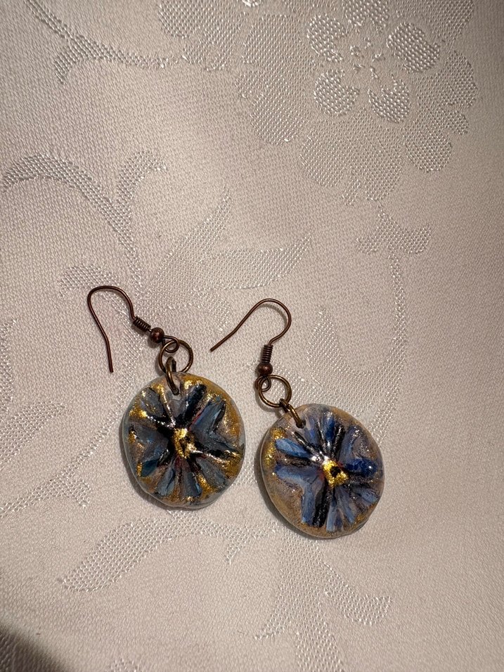 Nakışlı Bohem Vintage Kahverengi Küpe - Görsel 3