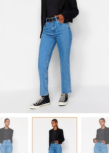Düz Mavi Regular Fit Kadın Jean