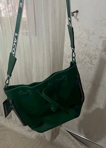 Koyu Yeşil Deri Fermuarlı Kadın Çanta