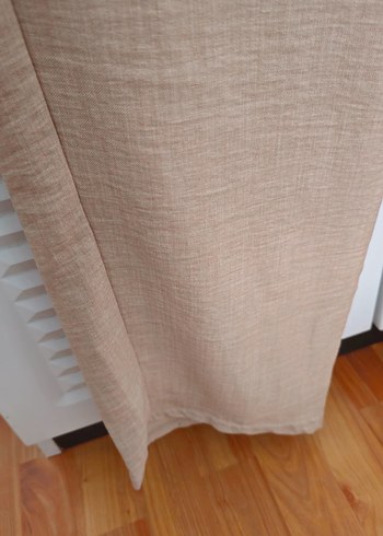 Bej Kadın Keten Bol Kesim Pantolon - Görsel 4