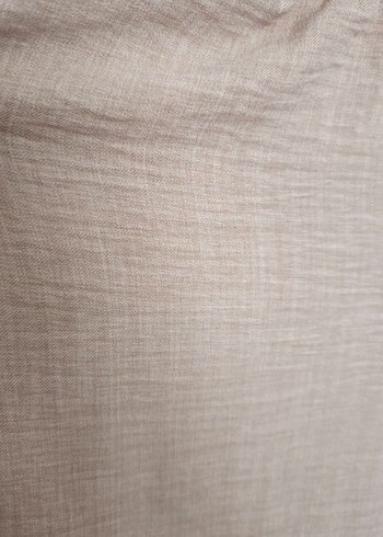 Bej Kadın Keten Bol Kesim Pantolon - Görsel 2