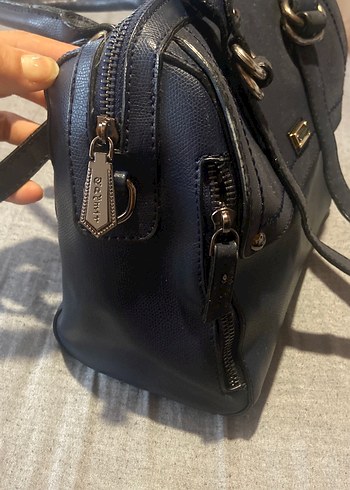 Ann Taylor taymir Koyu Mavi Deri Tokalı Kadın Çanta