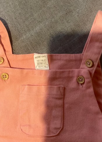 Düğmeli Pembe Kız Çocuk Yazlık Tulum