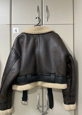 Kahverengi Deri Kadın Ceket - Görsel 3