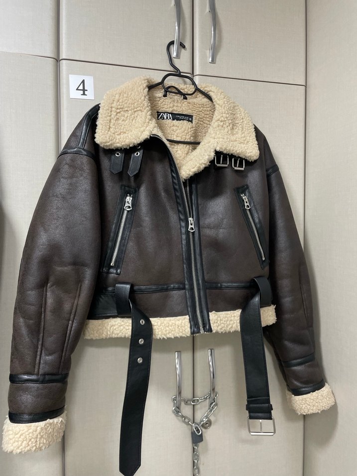 Kahverengi Deri Kadın Ceket - Görsel 2