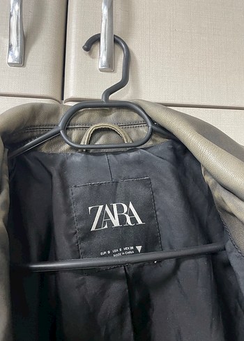 Haki deri biker ceket - Görsel 4