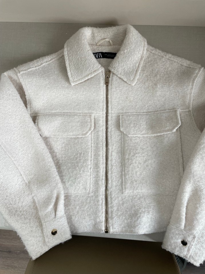 Zara beyaz buklet ceket - Görsel 2