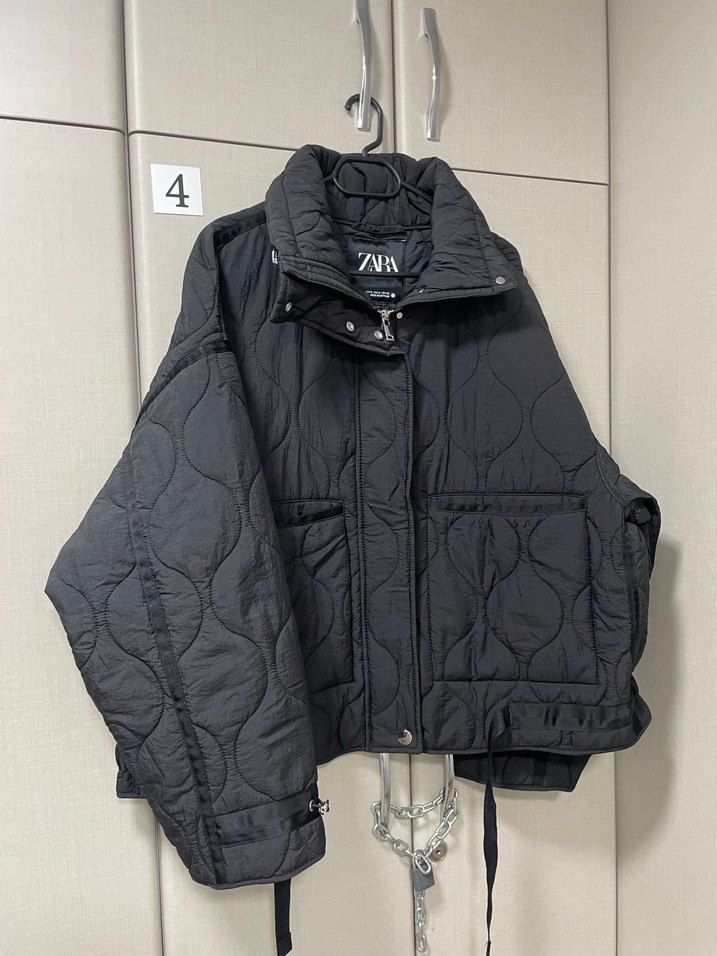 Zara Siyah  Kapitone Ceket mont - Görsel 2