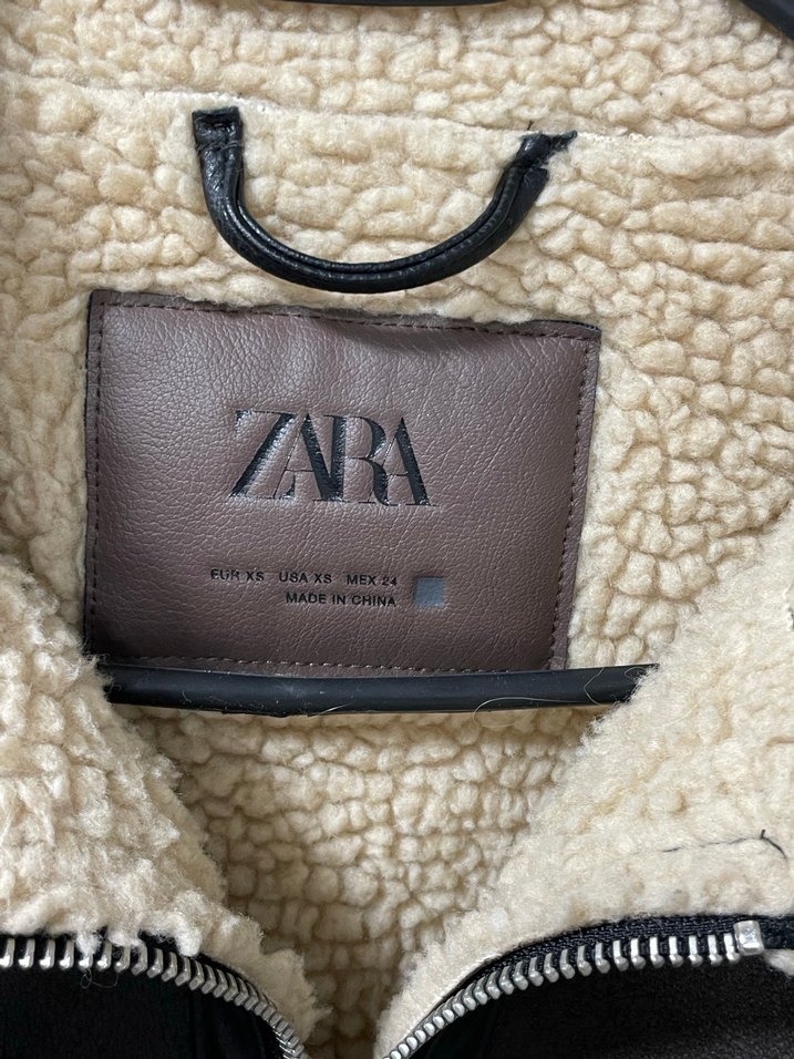 Kahverengi Deri Kısa Biker Ceket - Görsel 3