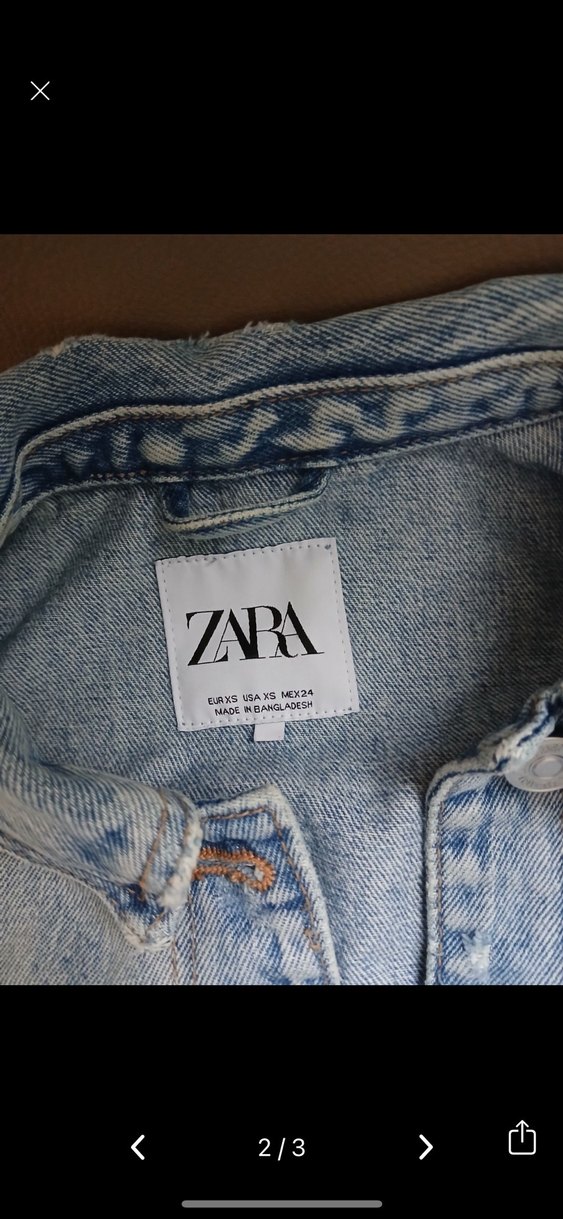 Mavi Düğmeli crop Oversize Kadın Kot Ceket - Görsel 3