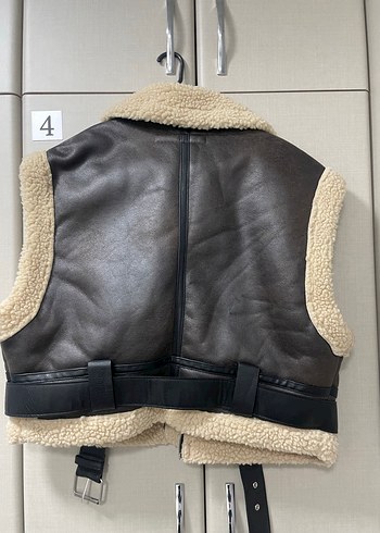 Zara kahverengi biker yelek - Görsel 3