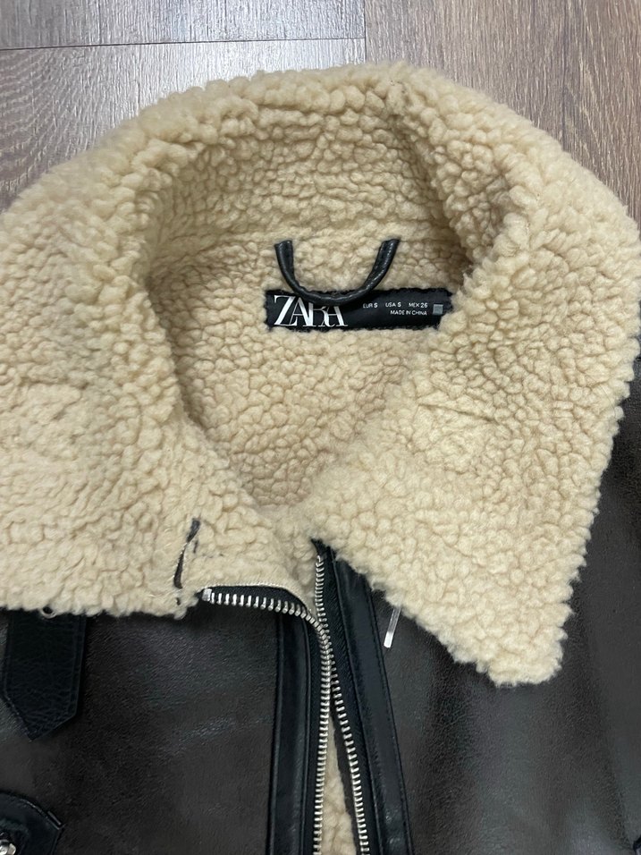 Zara kahverengi biker yelek - Görsel 5