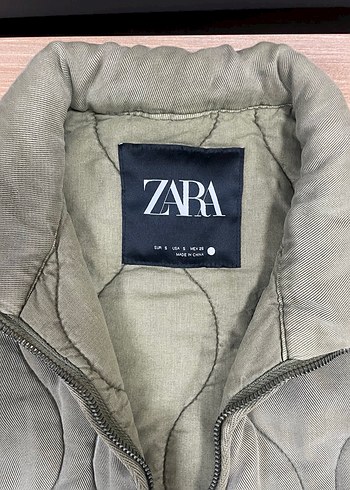 Zara haki kapitone ceket - Görsel 5