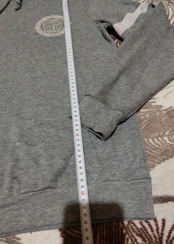 Gri Kapüşonlu Kadın Sweatshirt ölçüler görsellerde mevcut - Görsel 2
