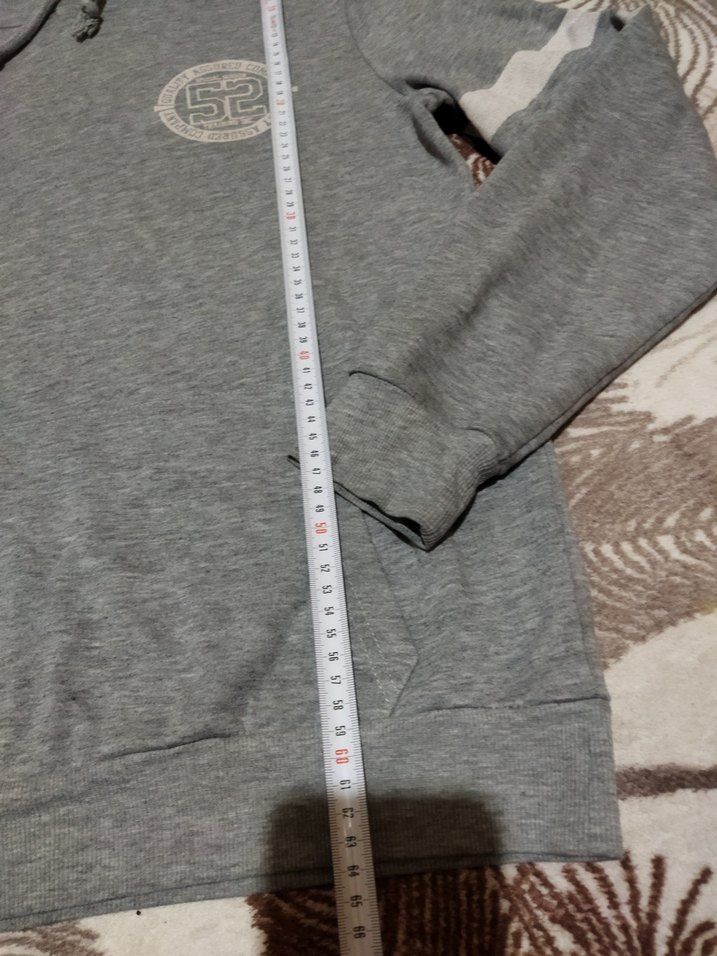Gri Kapüşonlu Kadın Sweatshirt ölçüler görsellerde mevcut - Görsel 2