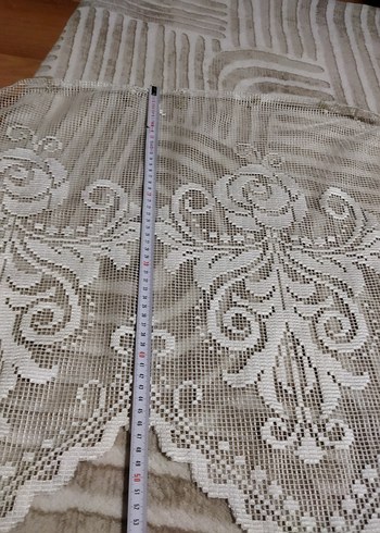 Bej Bohem Nakışlı Tül Perde en 166 cm - Görsel 4