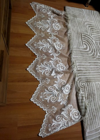 Bej Bohem Nakışlı Tül Perde en 166 cm - Görsel 2