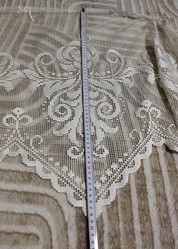 Bej Bohem Nakışlı Tül Perde en 166 cm - Görsel 3