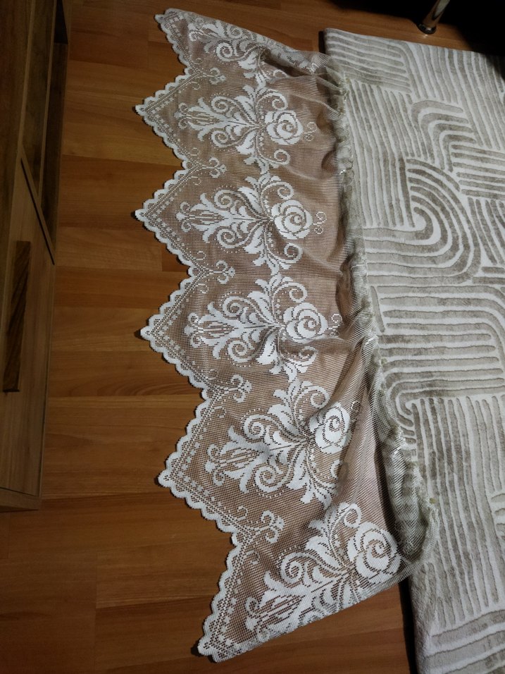 Bej Bohem Nakışlı Tül Perde en 166 cm - Görsel 2