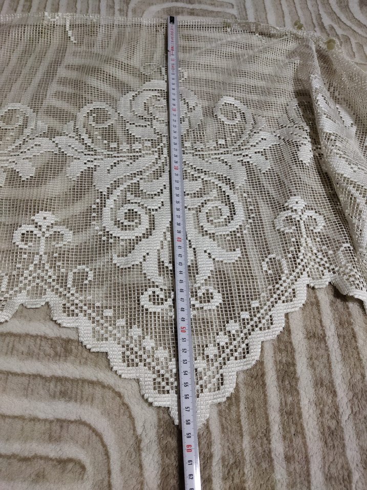 Bej Bohem Nakışlı Tül Perde en 166 cm - Görsel 3