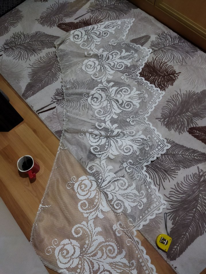 Bej Bohem Nakışlı Tül Perde en 166 cm - Görsel 5