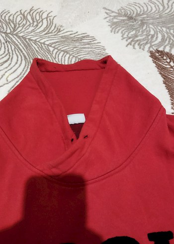 Renkli Baskılı Kırmızı unisex Sweatshirt DeFacto s beden - Görsel 4