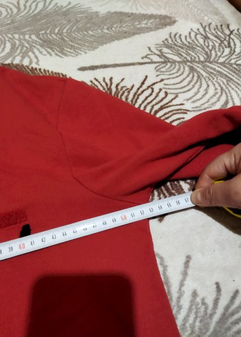 Renkli Baskılı Kırmızı unisex Sweatshirt DeFacto s beden - Görsel 2