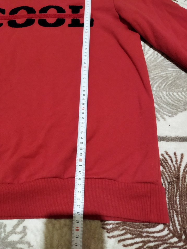 Renkli Baskılı Kırmızı unisex Sweatshirt DeFacto s beden - Görsel 5