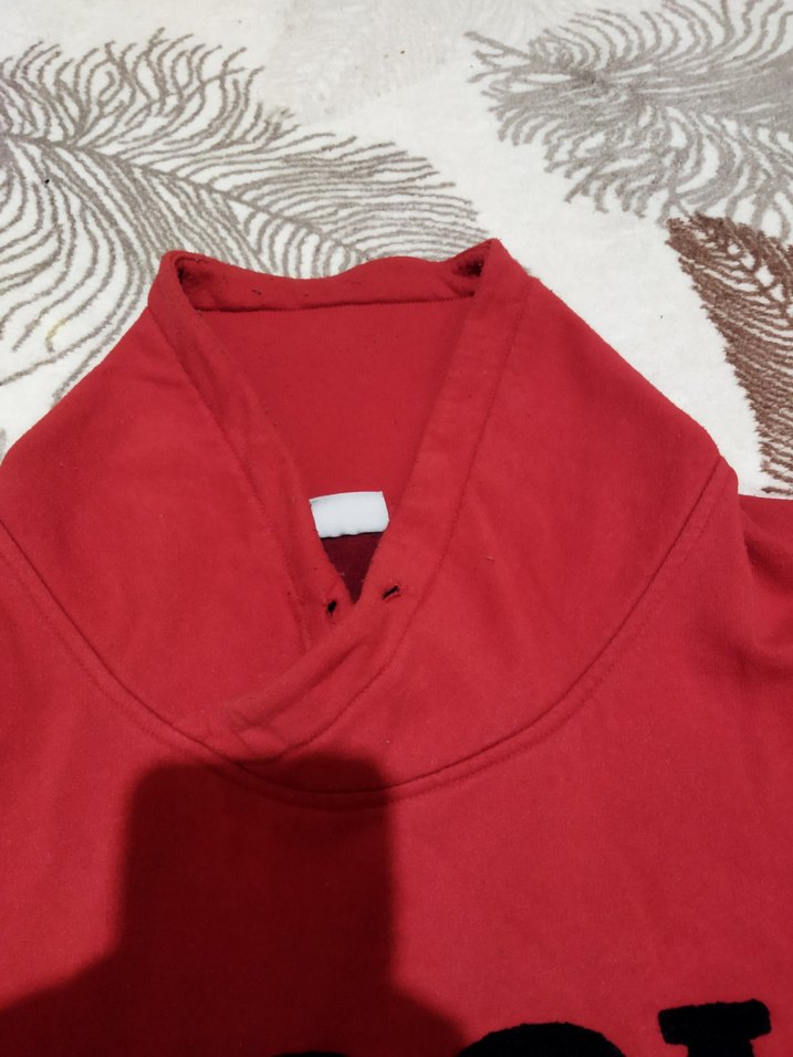 Renkli Baskılı Kırmızı unisex Sweatshirt DeFacto s beden - Görsel 4