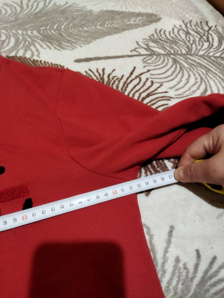 Renkli Baskılı Kırmızı unisex Sweatshirt DeFacto s beden - Görsel 2