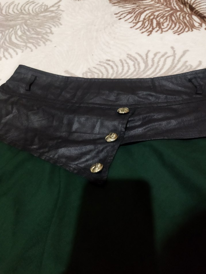 Düğmeli Yeşil Uzun Kadın Etek ölçüler görsellerde mevcut 42 bede - Görsel 3