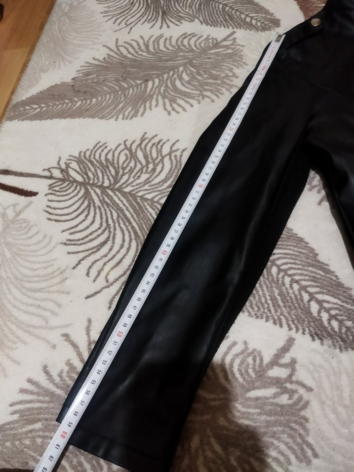 Siyah Parlak Deri Biker Ceket Kadın s beden DeFacto ölçü resmde - Görsel 3