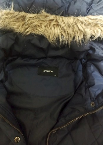 Kemerli Lacivert Kadın Uzun Kışlık Mont tekliflere açığım 44 bdn - Görsel 2