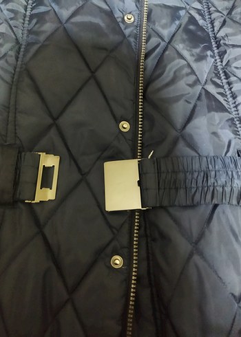 Kemerli Lacivert Kadın Uzun Kışlık Mont tekliflere açığım 44 bdn - Görsel 4