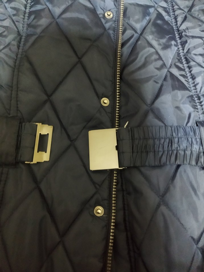 Kemerli Lacivert Kadın Uzun Kışlık Mont tekliflere açığım 44 bdn - Görsel 4