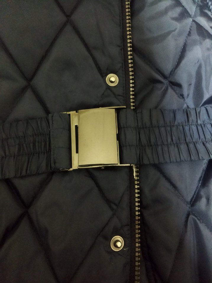 Kemerli Lacivert Kadın Uzun Kışlık Mont tekliflere açığım 44 bdn - Görsel 5