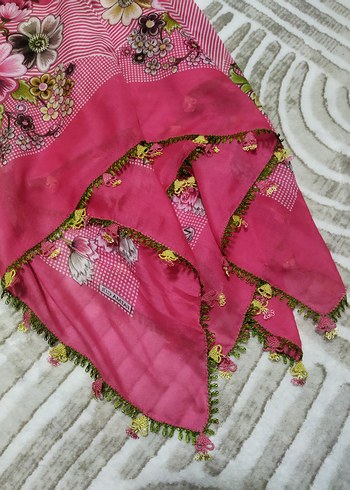 iğne oyası 2 adet aynı yazma ve oya yapılıdır - Görsel 2