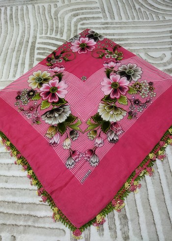 iğne oyası 2 adet aynı yazma ve oya yapılıdır - Görsel 4