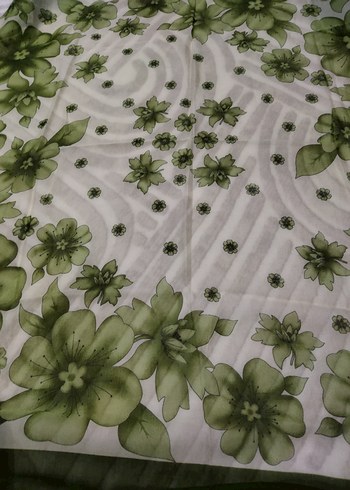 Dantel Kenarlı Yeşil Kadın Fular - Görsel 7