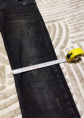 Düğmeli Siyah Erkek Kot Pantolon ölçüleri görselde mevcut az ku - Görsel 5