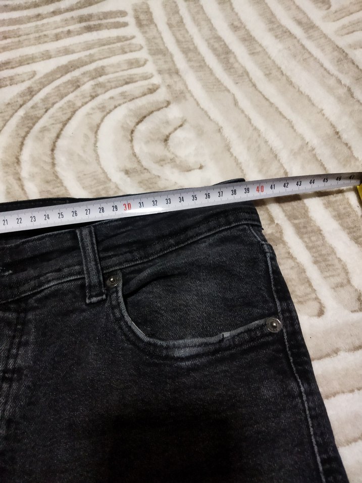 Düğmeli Siyah Erkek Kot Pantolon ölçüleri görselde mevcut az ku - Görsel 3