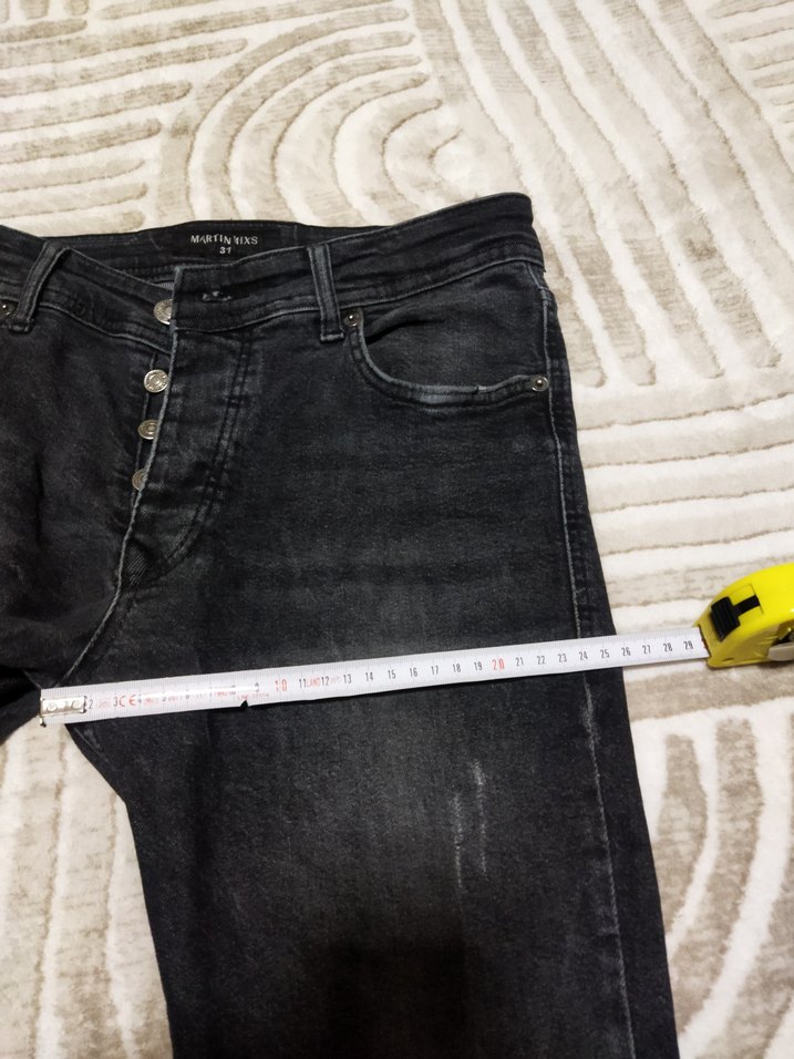 Düğmeli Siyah Erkek Kot Pantolon ölçüleri görselde mevcut az ku - Görsel 4